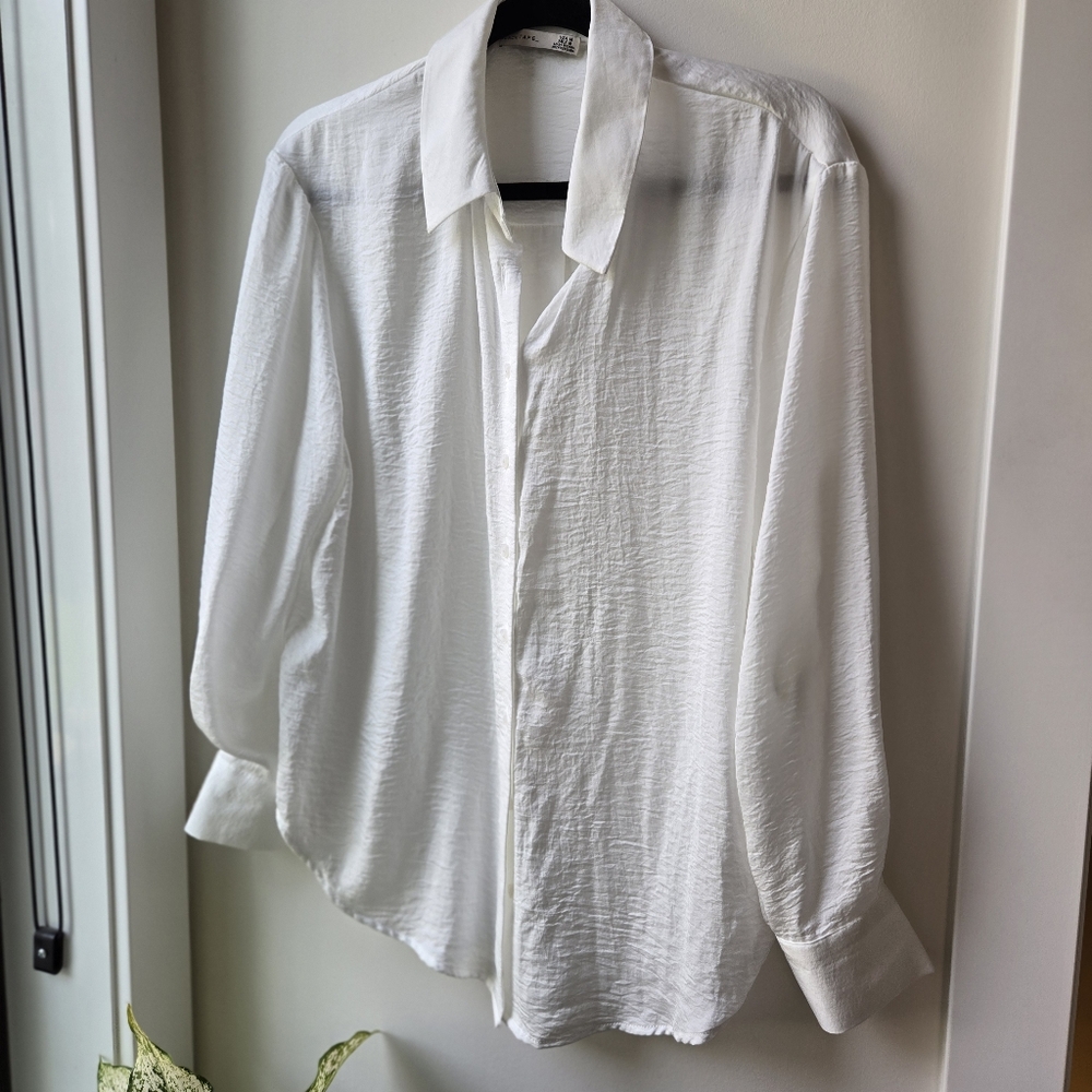 Black Tape_ Satin Top NWOT